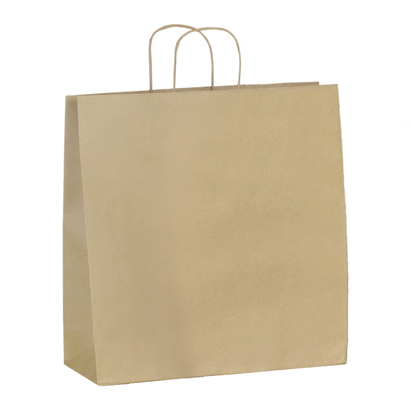 Sac boutique|kraft brun recyclé|poignées torsadées|41+14x35cm|par 250