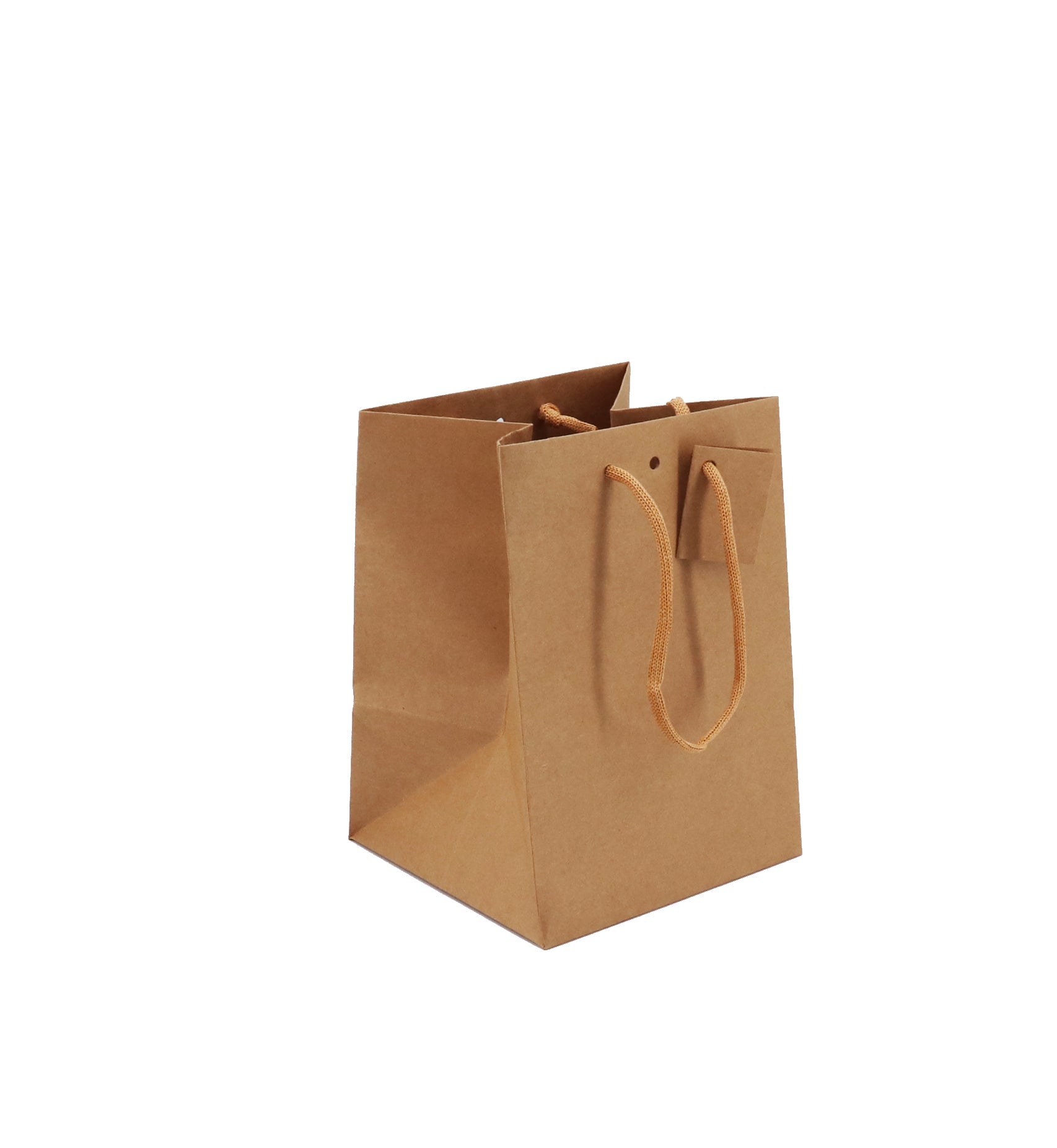 Sac luxe Cube Catering|kraft brun|poignées papier|18+17,5x25cm|par 120