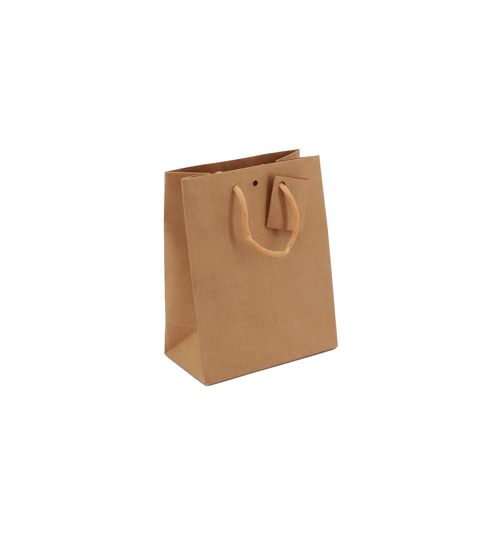 Sac luxe Middle|kraft brun|poignées papier|18+10x22,7cm|par 250
