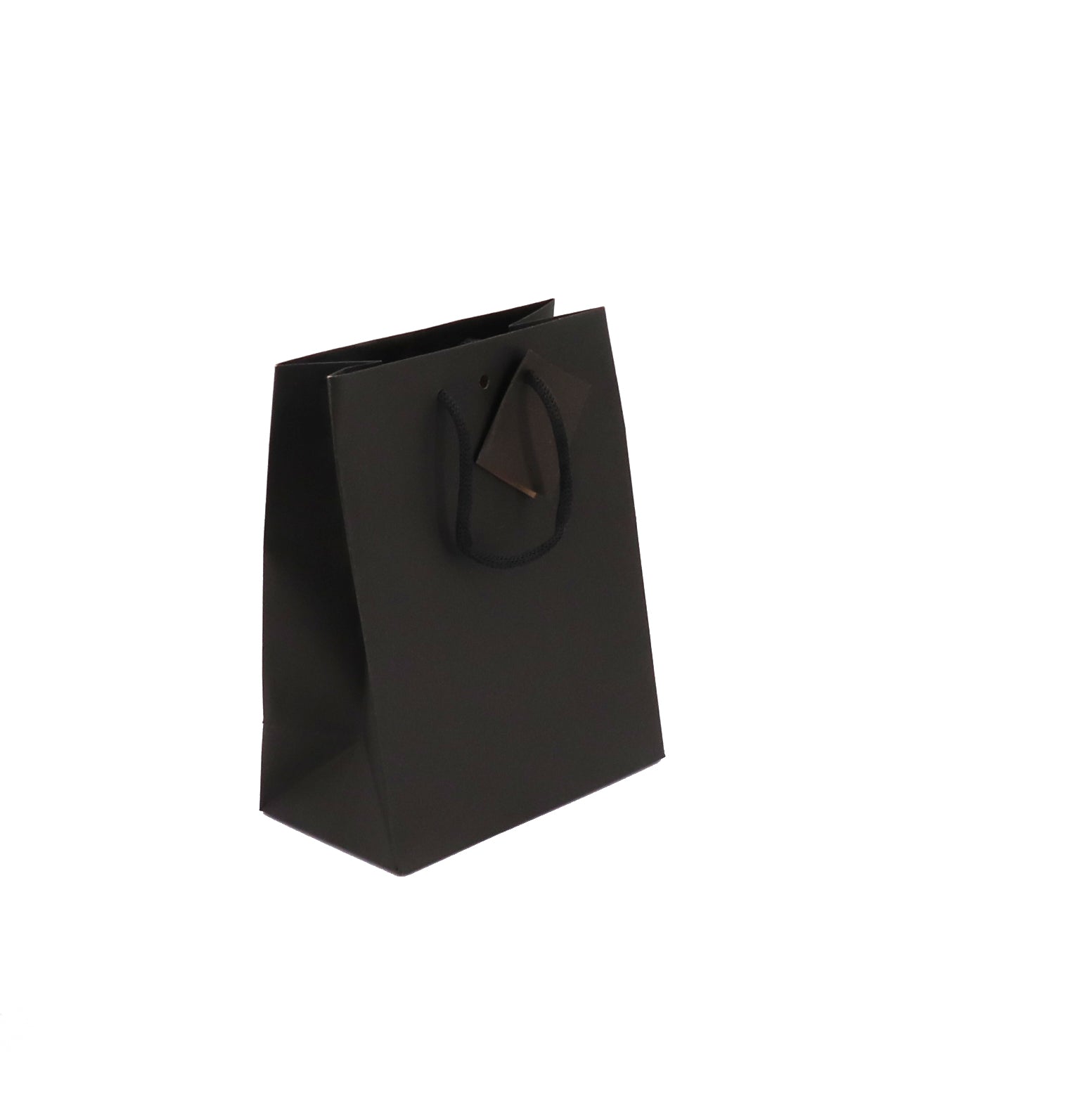 Sac luxe Middle|kraft noir|poignées papier|18+10x22,7cm|par 240