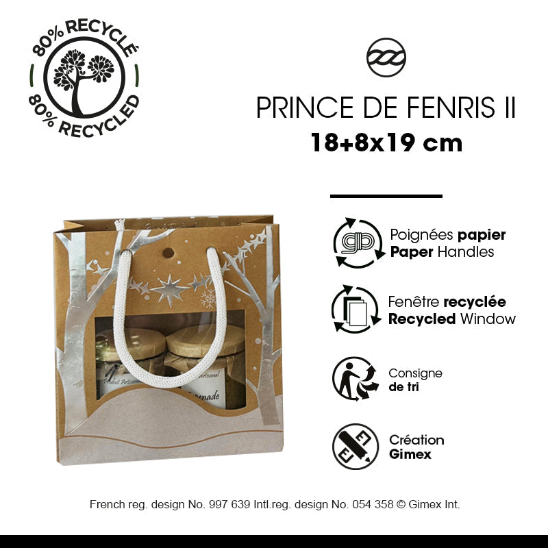Sac Middle Prince Fenris II|kraft brun|poignées cordelières|18+8x19cm|par 192