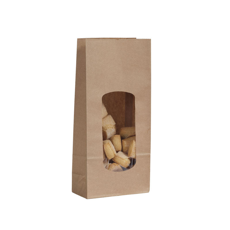 Sac alimentaire SOS fenêtre XL 850 ml|kraft brun lisse|par 800