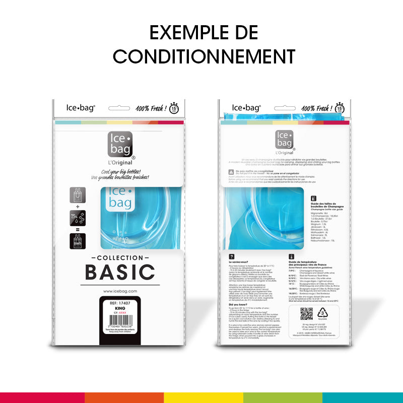 Ice.bag® CLASSIC RED|Rafraîchisseur 1 bouteille|par 24