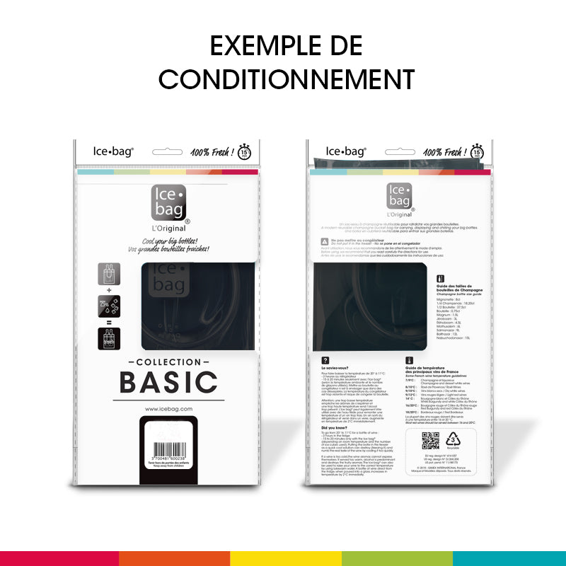 Ice.bag® CLASSIC BLANC|Rafraîchisseur 1 bouteille|par 24