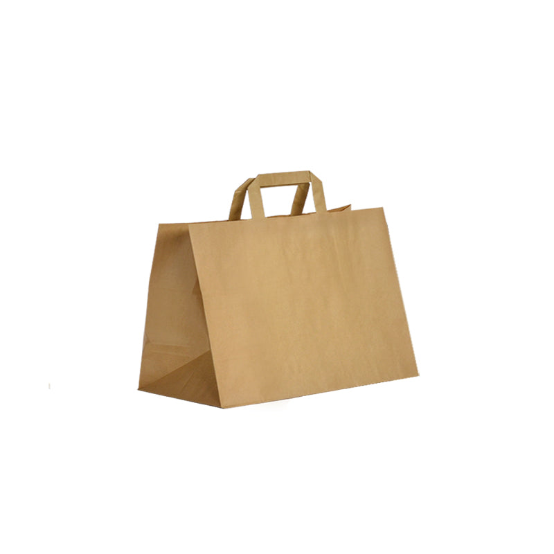 Sac kraft brun|poignées plates|36+23x25cm|par 250