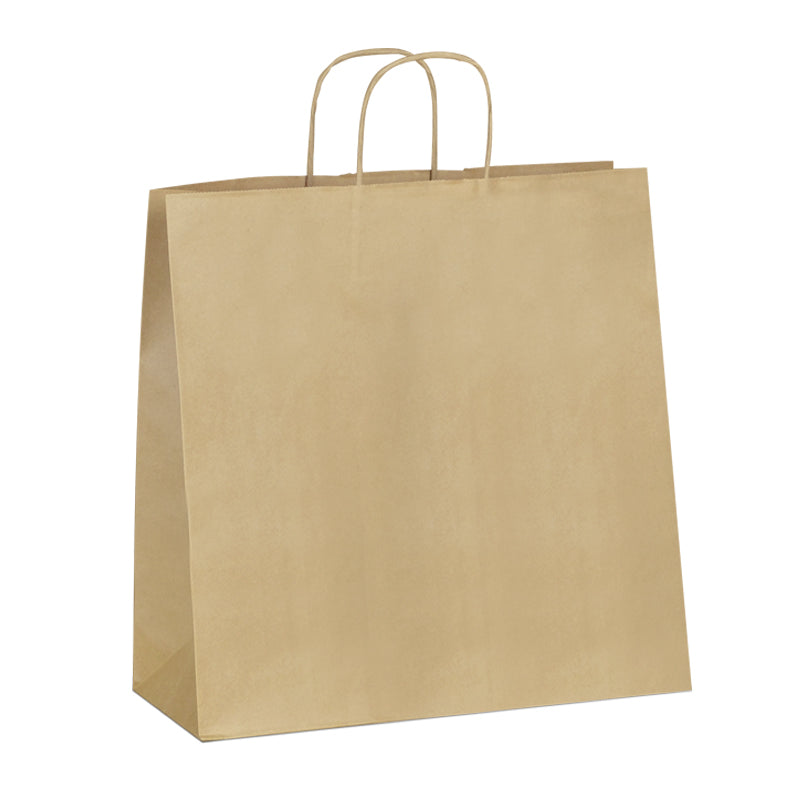 Sac boutique|kraft brun|poignées torsadées|35+14x40cm|par 200