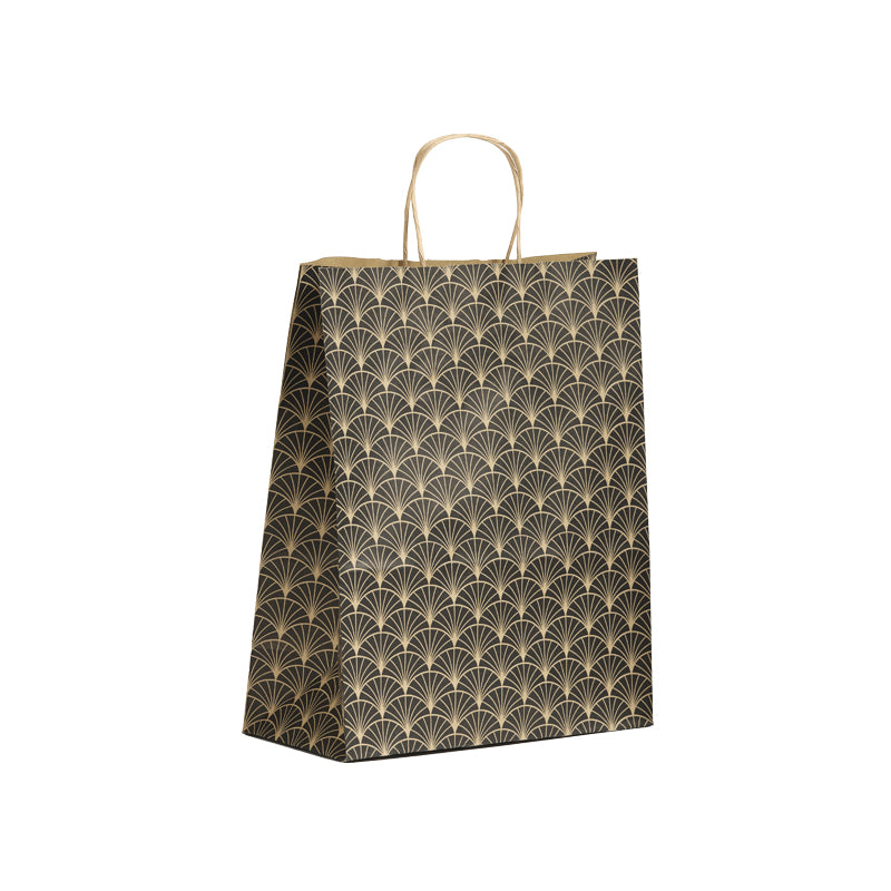 Sac Ginko|kraft brun|poignées torsadées|26+12x32|par 250