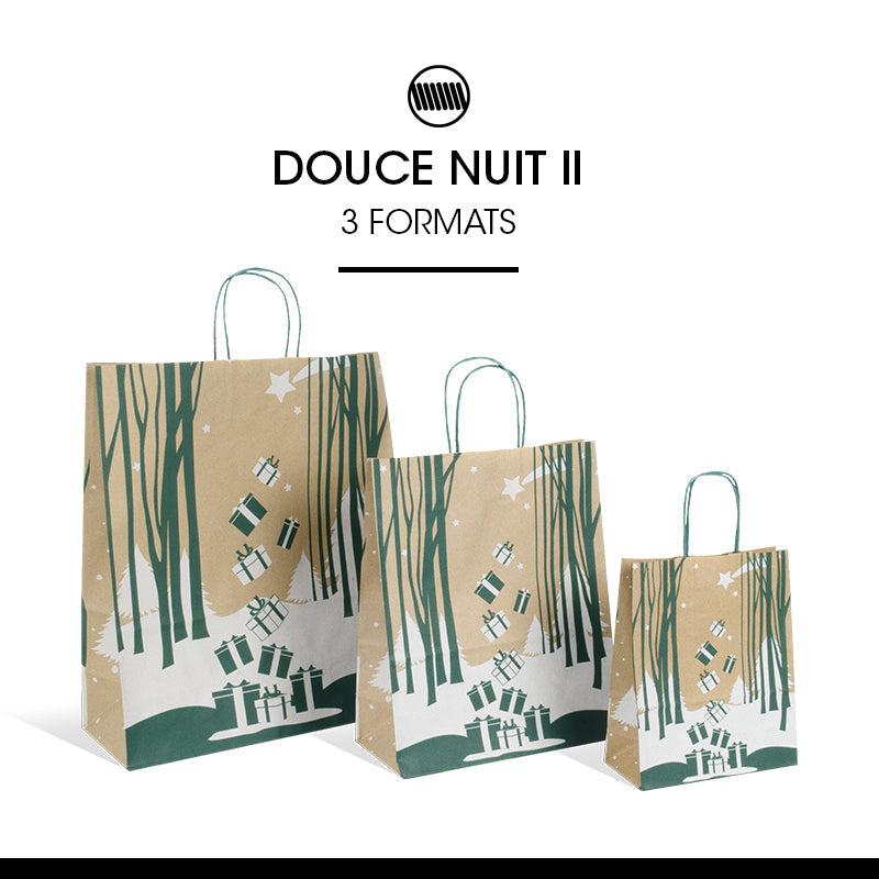 Sac Douce Nuit II|kraft brun|poignées torsadées|26+12x32cm|par 250