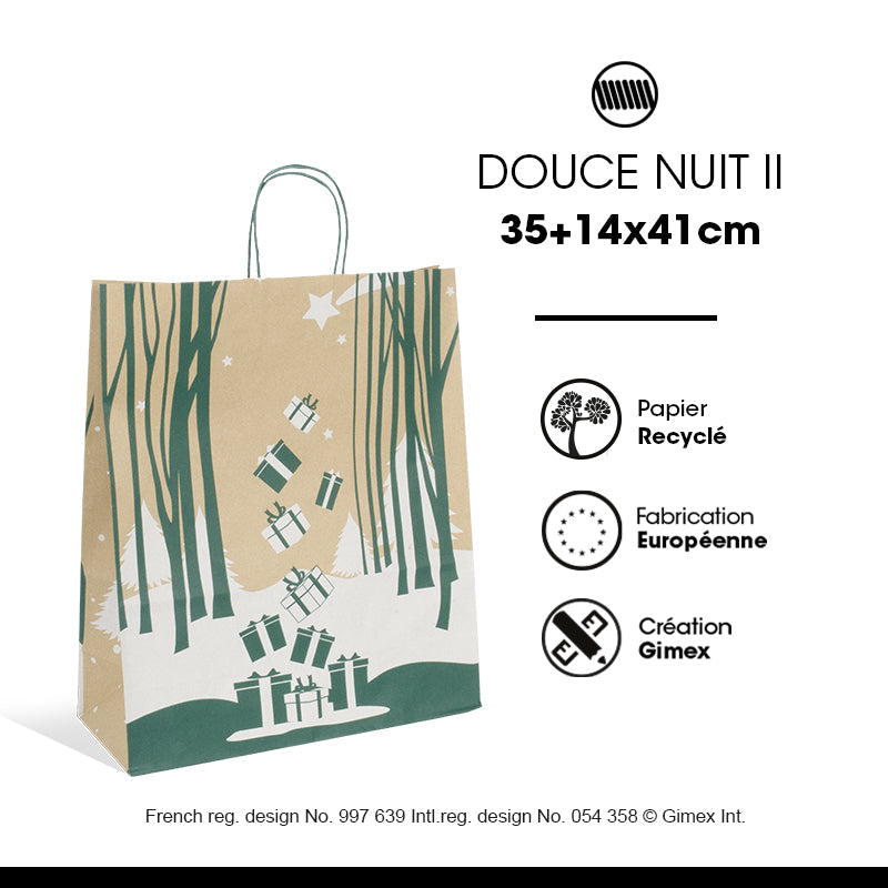 Sac Douce Nuit II|kraft brun|poignées torsadées|35+14x41cm|par 250