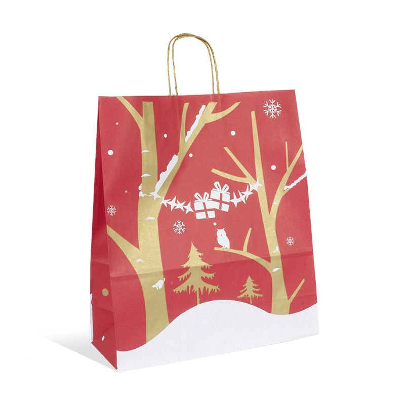 Sac Fenris Junior|kraft blanc|poignées torsadées|35+14x41cm|par 250