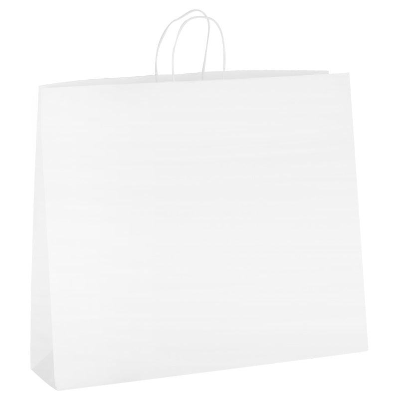 Sac boutique|kraft blanc|poignées torsadées|45+17x48cm|par 200