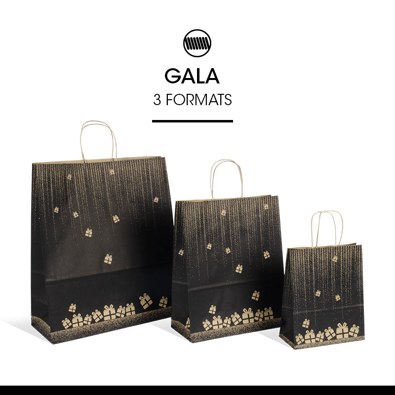 Sac Gala|kraft brun|poignées torsadées|26+12x32cm|par 250