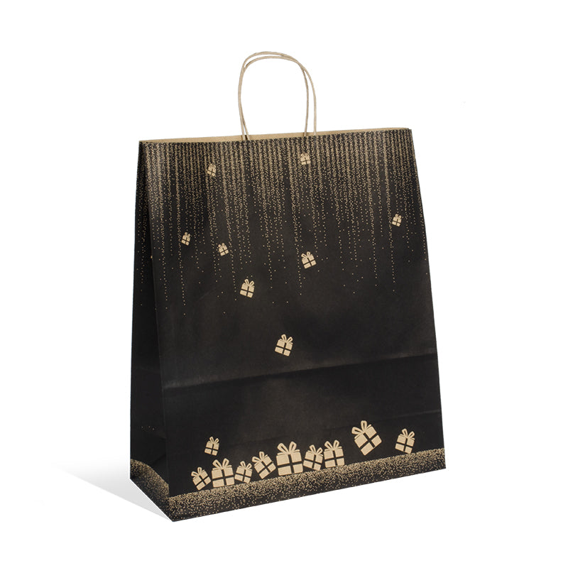 Sac Gala|kraft brun|poignées torsadées|35+14x41cm|par 250