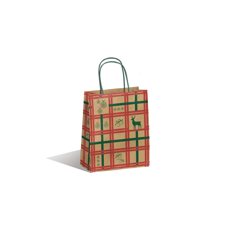 Sac Highlander kraft brun poignées torsadées 18+8x22cm par 250