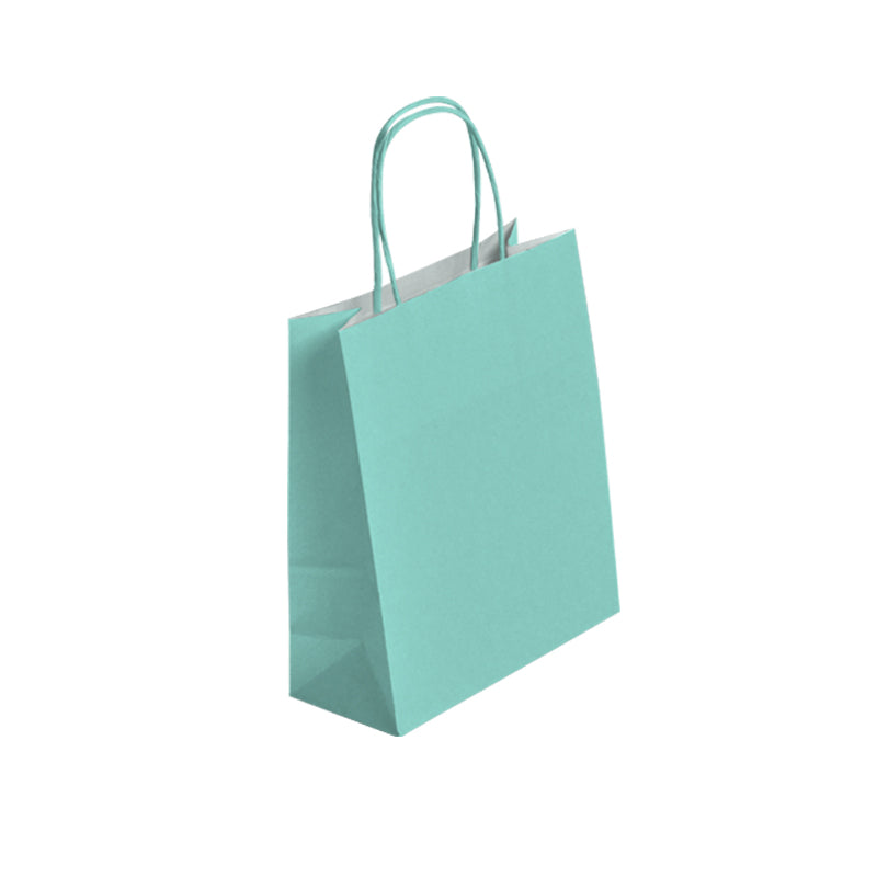 Sac Festival VERT D'EAU|kraft blanc | poignées torsadées| 23+12x30cm | par 250