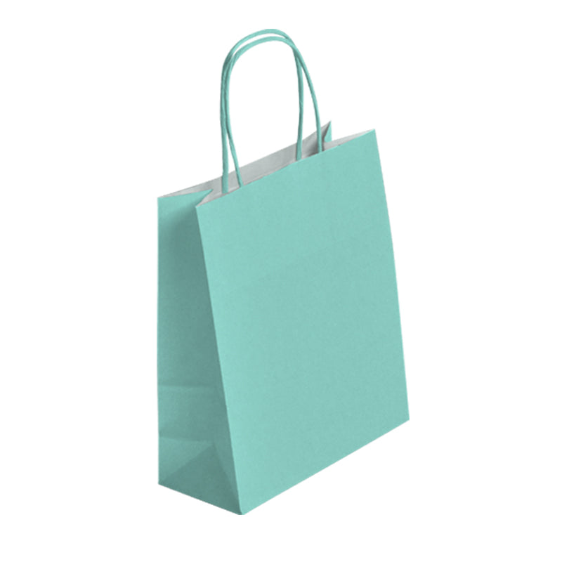 Sac Festival VERT D'EAU|kraft blanc|poignées torsadées | 35+14x40cm | par 250