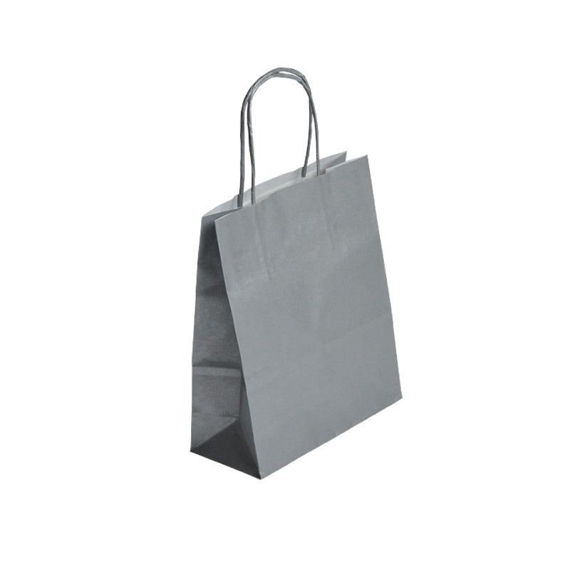 Sac Festival ARGENT|kraft blanc|poignées torsadées|23+12x30cm|par 250