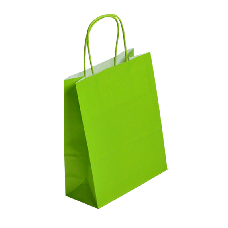 Sac Festival VERT ACIDULÉ|kraft blanc|poignées torsadées|35+14x40cm | par 250