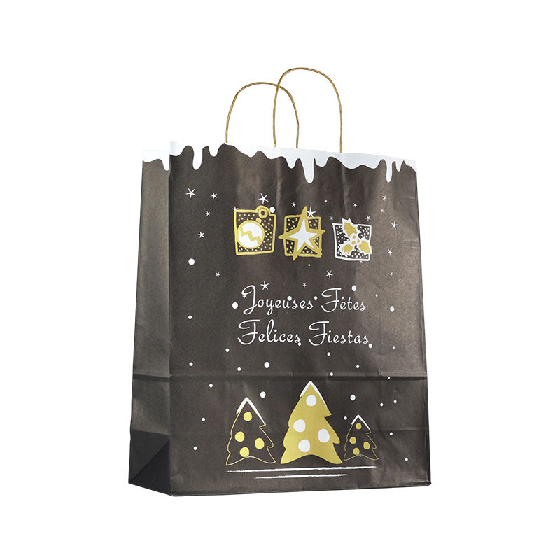 Sac Léon|kraft blanc|poignées torsadées|35+14x41cm|par 250