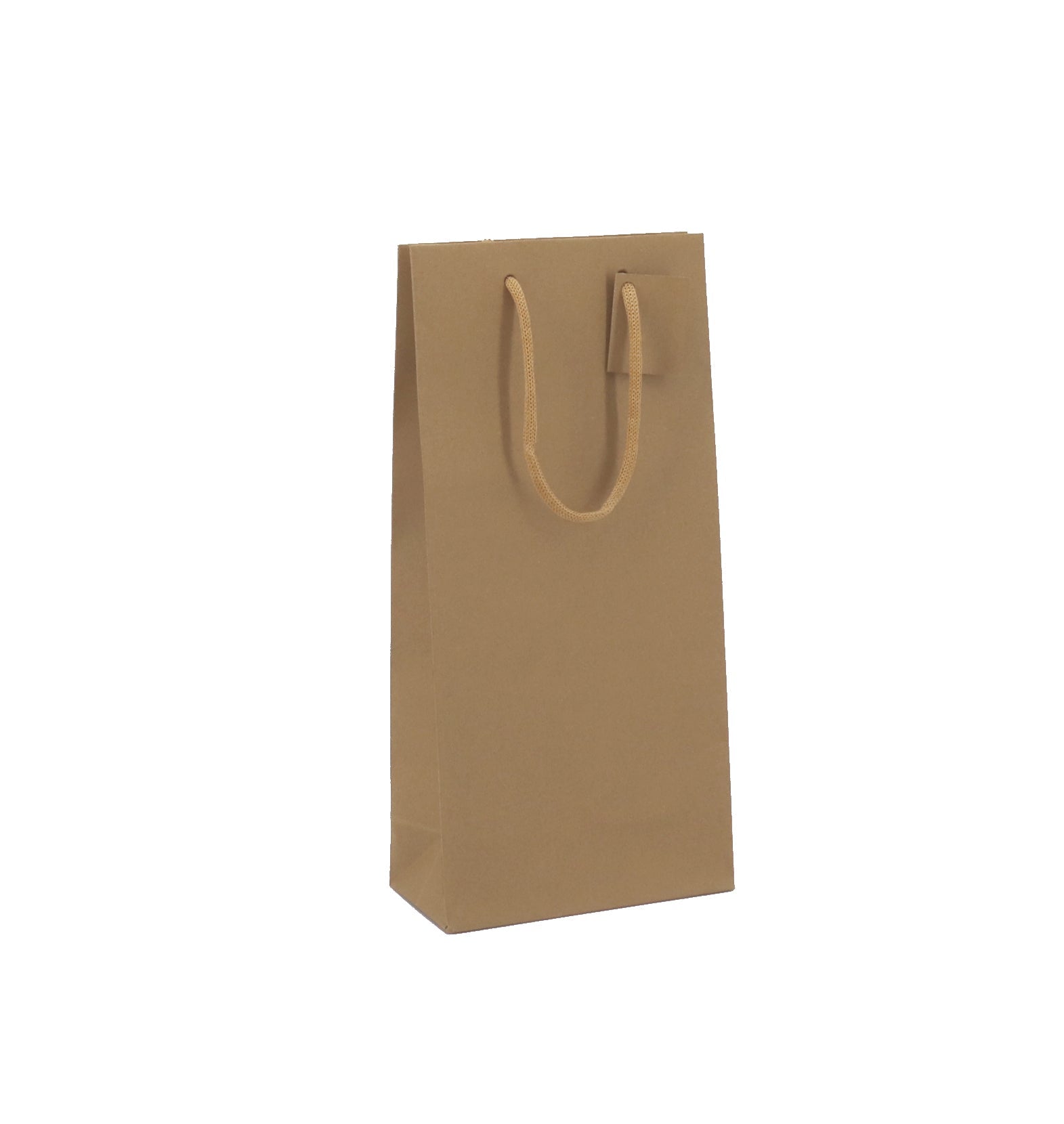 Sac 2 bouteilles|kraft brun|poignées papier|18+9x38cm|par 100