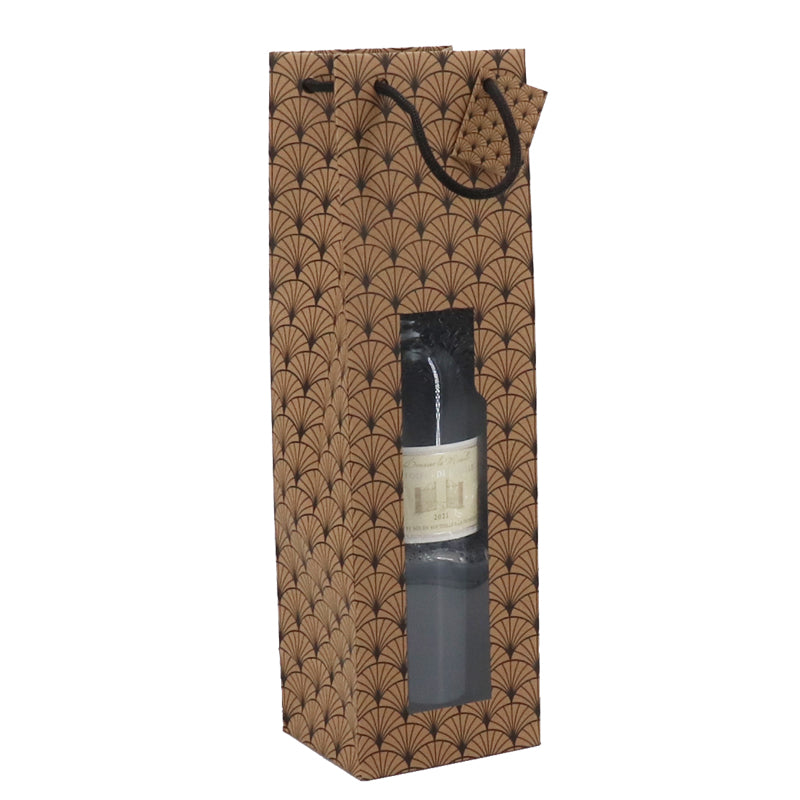 Sac 1 Magnum Ginko|kraft brun|poignées papier|13+11,4x44cm|par 100