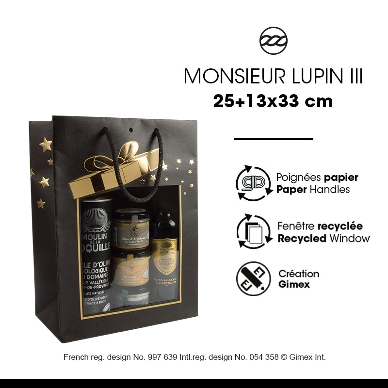 Sac Classic M.Lupin III|kraft brun|poignées papier|25+13x33cm|par 100