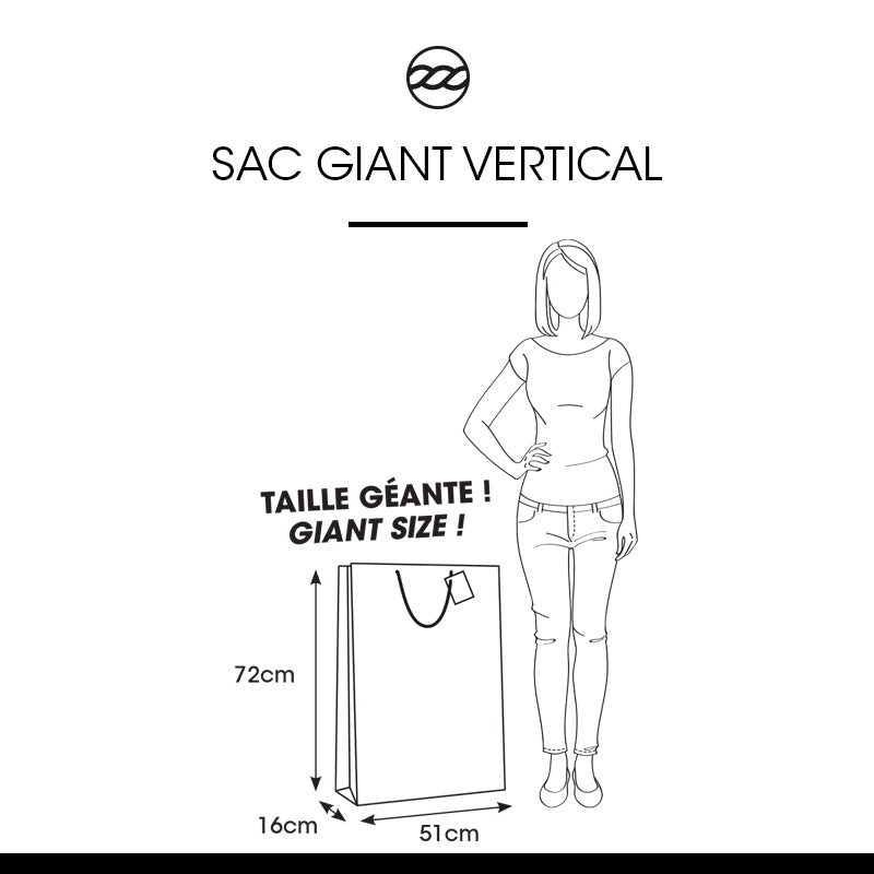 Sac Giant Vertical kraft brun poignées papier - 51+16 x72cm par 40
