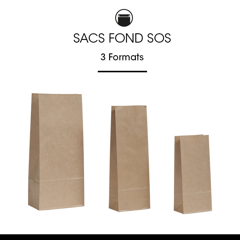 Sac alimentaire SOS 250 ml|kraft brun vergé|par 1200