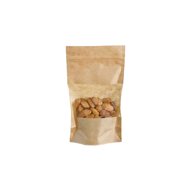 Sachet Doypack à fenêtre et zip hermétique 250ml|kraft brun|par 1000