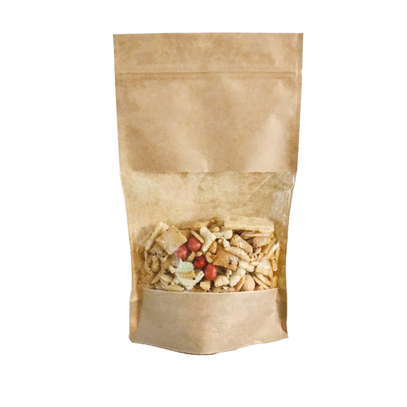 Sachet Doypack à fenêtre et zip hermétique 750ml|kraft brun|par 600