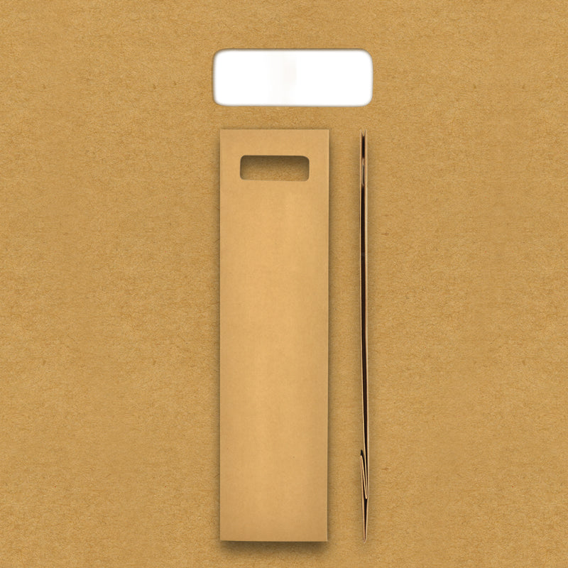 Pochette 2 bouteilles|kraft brun|poignées découpées|18+9x42cm|par 100