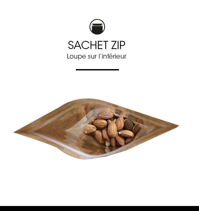 Sachet Doypack avec zip hermétique 750ml|kraft brun|par 600
