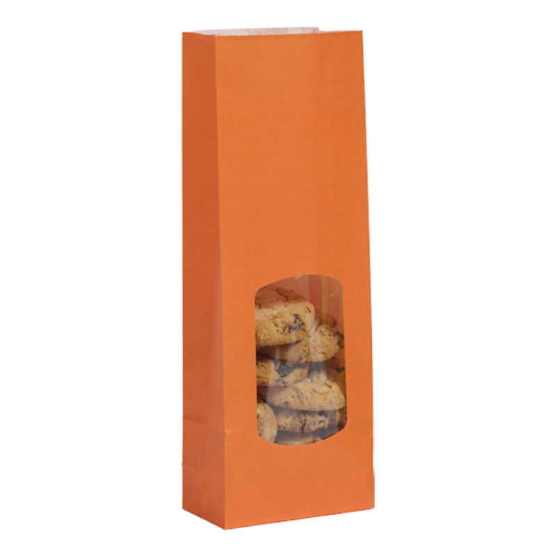 Sac alimentaire SOS fenêtre 400 ml|kraft lisse orange|par 1200