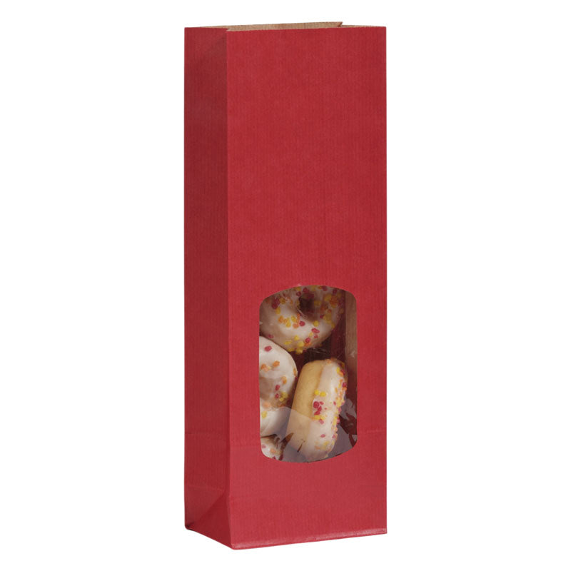 Sac alimentaire SOS fenêtre 400 ml|kraft vergé rouge|par 1200