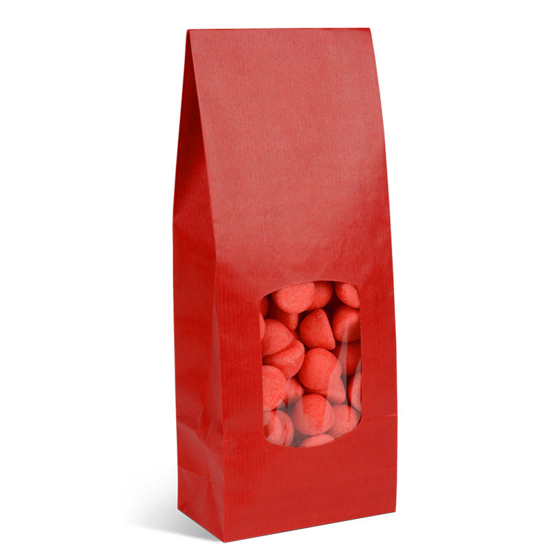 Sac alimentaire SOS fenêtre 850 ml|kraft vergé rouge|par 800
