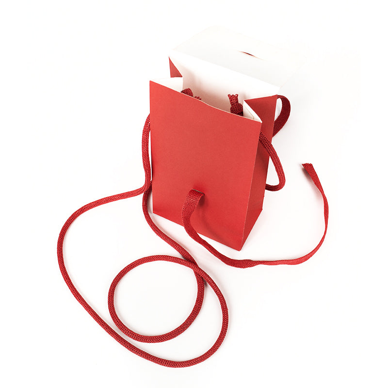 Sac Lady Belle rouge|kraft|poignées papier|11,4+6,4x20cm|par 200