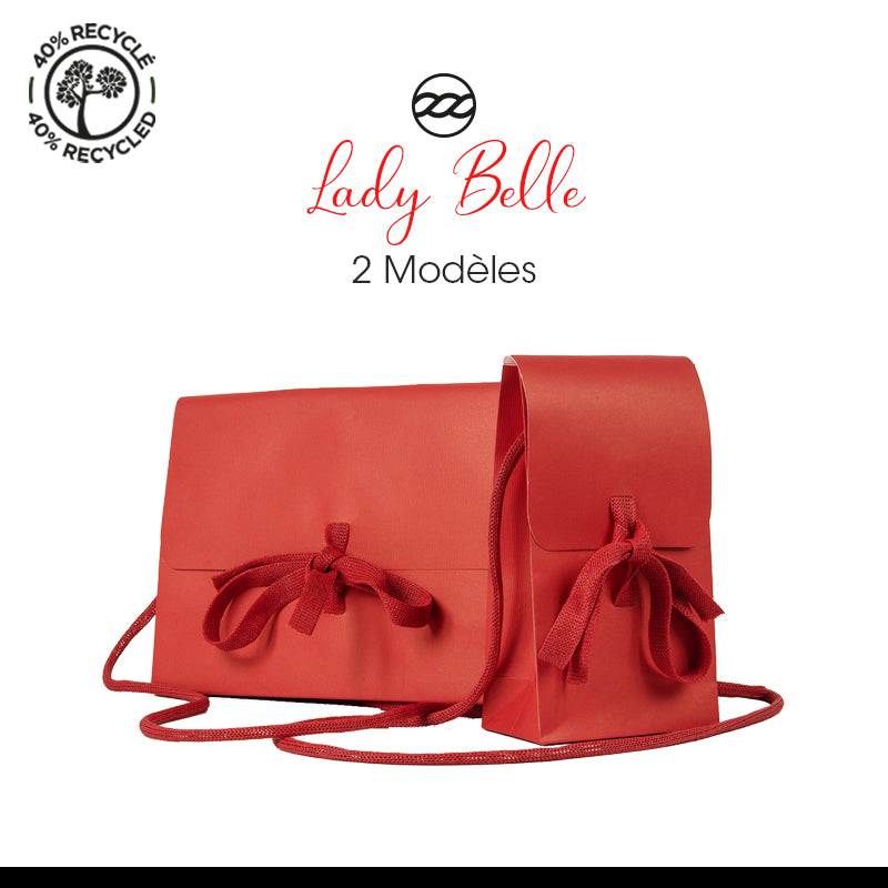 Sac Lady Belle rouge - k. 200g - 11,4+6,4x20cm - 200