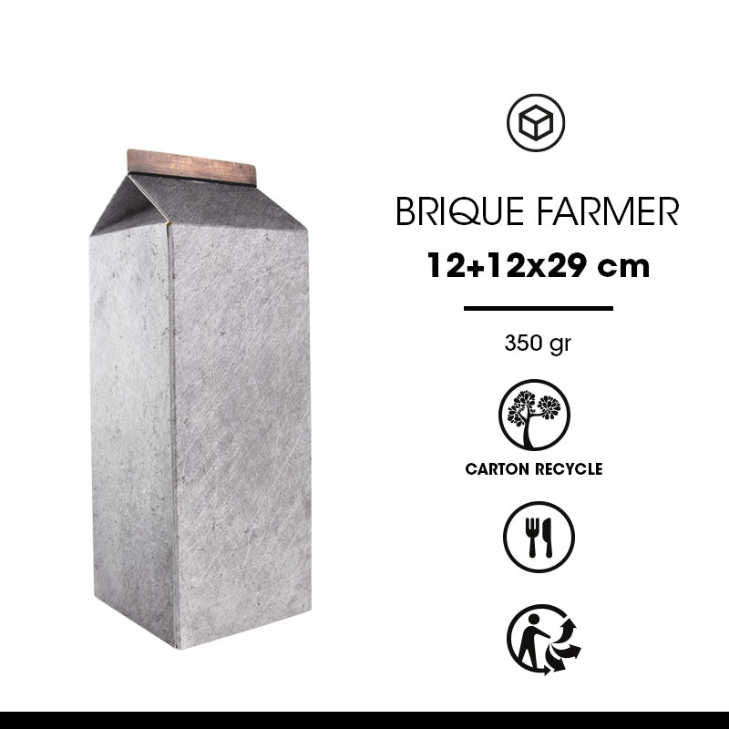 Brique Farmer|kraft blanc|12x12x29cm|par 120